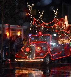 Car Decorated with Christmas Lights