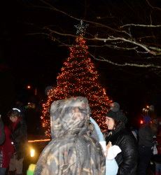 People by Christmas Tree