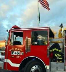Fire Truck with American Flag